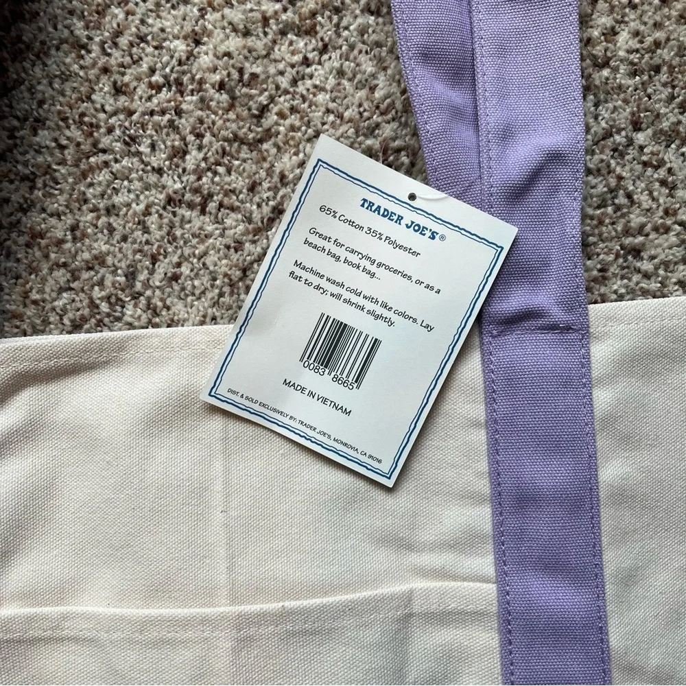 Large Trader Joe’s Canvas Tote Bag - Picture 3 of 5